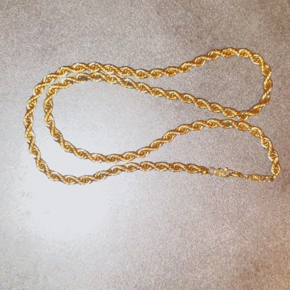 Gold Plated Rope Chain Necklace